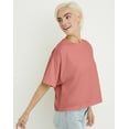 thumbnail image 2 of Hanes Women's Garment Dyed Cropped Cotton T-Shirt Nantucket Red S, 2 of 5