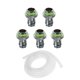 thumbnail image 1 of 6 piezas de accesorios: 5 piezas de conexión de púas para radiador de refrigeración por agua y 1 pieza de tubo de PVC para CPU y GPU, adaptador de bloque de refrigeración por agua., 1 of 8