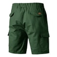 thumbnail image 4 of Mens Casual Cargo Shorts With Pockets Drawstring Waist Knee Length Mens Gym Shorts For Fashion Daily Wear,Army Green,XXL, 4 of 4