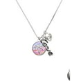 thumbnail image 2 of Delight Jewelry Silvertone Domed Multi Color DA - Love and Lock Charm Necklace, 18"+1", 2 of 4