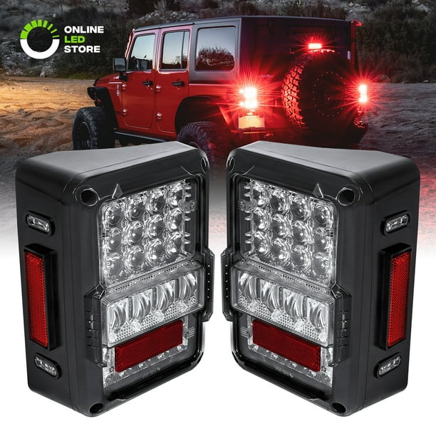 Clear Lens Jeep Wrangler LED Tail Light [Matrix Design] [DOT Approved