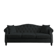 thumbnail image 6 of JERFIT 79" Modern Chesterfield Velvet Sofa 3 Seater with Rolled Arms and Nailhead Trim, Includes 2 Pillows for Living Room, Apartment, 6 of 10