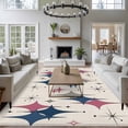 thumbnail image 3 of Colorful Stars Large Area Rugs 5x8 ft Vintage Navy Blue Pink Grey Star Shiny Diamonds Linen Texture Washable Rug Non Slip Indoor Carpet Absorbent Floor Mat for Living Room Bedroom Dining Room, 3 of 9