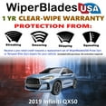 thumbnail image 2 of 2019 Infiniti QX50 Beam Wiper Blades Wipers w/1yr Warranty (Set of 3) w/Rear Wiper (WiperBladesUSA), 2 of 5