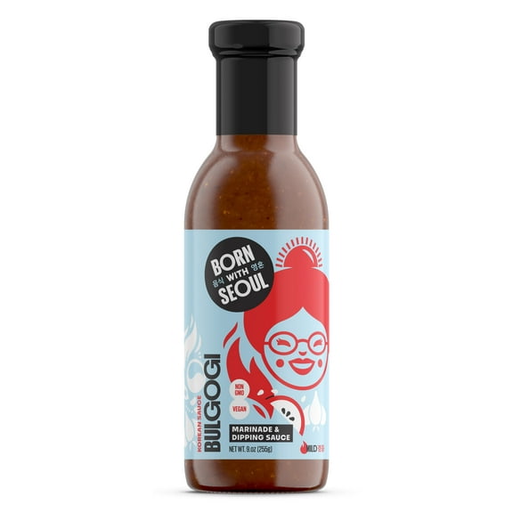 Born With Seoul Bulgogi Marinade Korean BBQ Sauce, 9 oz., Authentic Flavor for Beef, Pork, and Chicken, Classic Flavor Profile with Smooth, Rich Flavor, Original