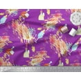 thumbnail image 3 of Soimoi Purple polyester Crepe Fabric Bottle & Wine Glass Bar Printed Craft Fabric by the Yard 52 Inch Wide, 3 of 3