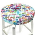 thumbnail image 3 of Fotbe Colorful Watercolor Dots Velvet Round Bar Stool Covers,Washable Bar Chair Seat Cover Bar Chair Cushion Covers ,Super Breathable Stretch Bar Stool Cushion-14 Inch, 3 of 7