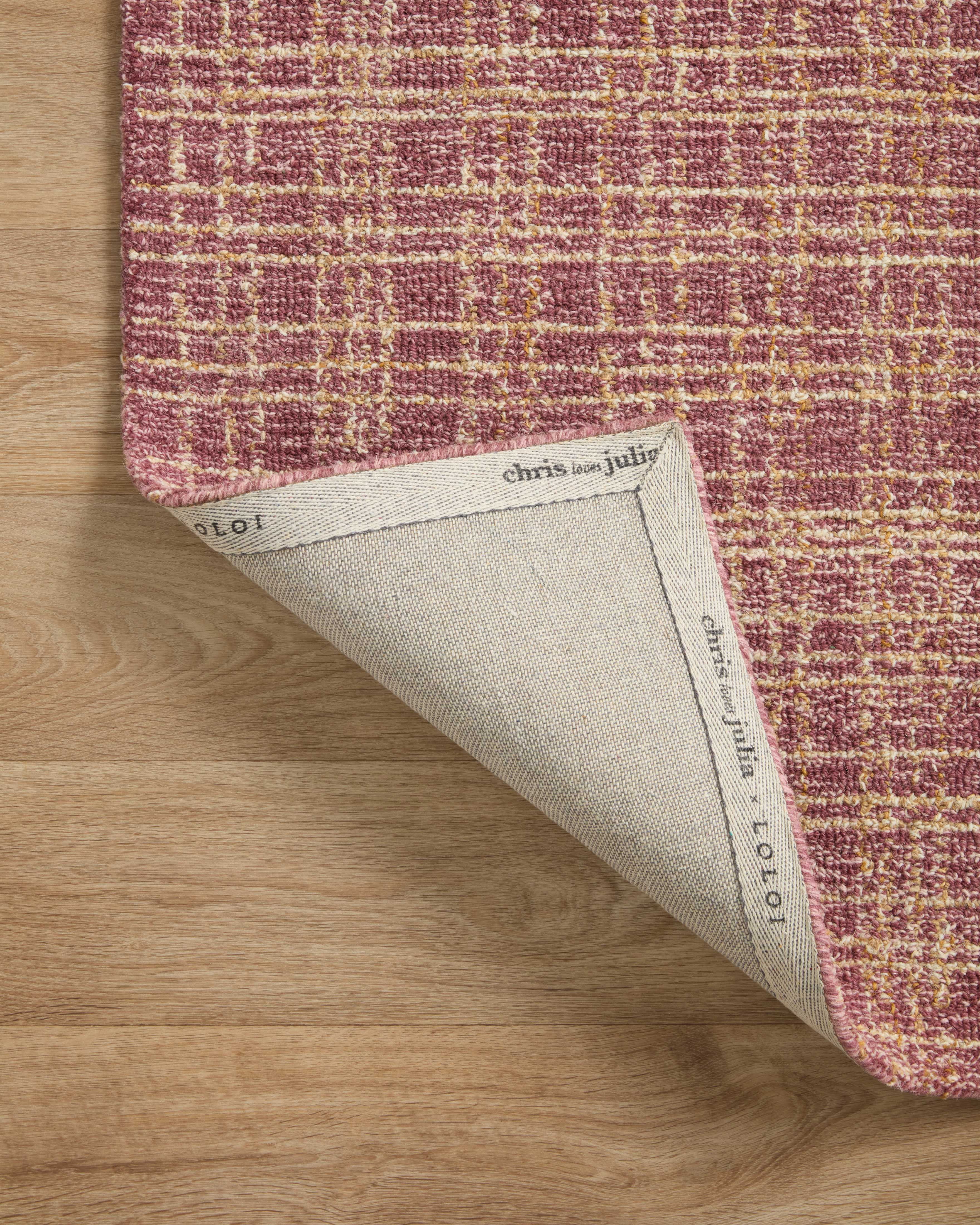 Chris Loves Julia x Loloi Polly Plaid Berry/Natural 5'-0" x 7'-6" Area Rug