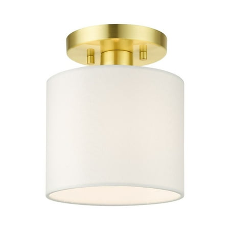 

1 Light Semi-Flush Mount 7 inches Wide By 8.5 inches High-Satin Brass Finish Bailey Street Home 218-Bel-4363162