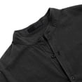 thumbnail image 4 of IWRICH 3/4 Sleeve Cotton Linen Shirts Japanese Style Casual Stand Collar Button down T Shirts Pocket Tops Black XL, 4 of 6
