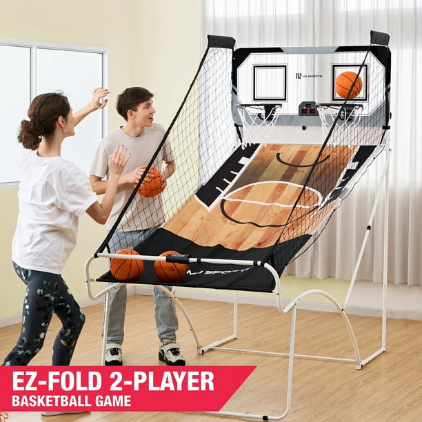 MD SPORTS バスケットボールシュートゲーム 2-Player EZ-Fold Arcade Basketball Game, Powered by Adapter, by MD