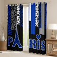 thumbnail image 2 of Homewish Blue Eiffel Tower Blackout Curtains Set of 2 (52x84 Each), Romantic Valentines Day Window Curtains, Chic Leopard Zabra Print Curtains and Drapes, Blackout Curtains Decor, 2 of 6