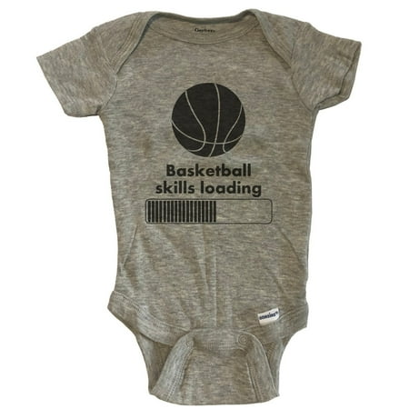 

Basketball Skills Loading Funny Baby Bodysuit - Grey