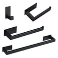 thumbnail image 4 of Juego de accesorios de baño autoadhesivos, accesorios de baño con acabado negro, barra de toalla, gancho, anillo de toalla, soporte de papel higiénico, 4 of 4