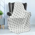 thumbnail image 4 of Grey Geometric Soft Flannel Fleece Throw Blanket, Simple Mosaic Tiling Checkered Pattern with Stripes and Squares, Cozy Plush for Indoor and Outdoor Use, 50" x 70", Pale Grey and White, by Ambesonne, 4 of 5