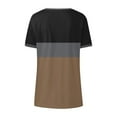 thumbnail image 4 of Timegard Summer Top for Women V Neck Short Sleeve Casual Tunic Top Comfy Color Block Drop Shoulder Blouse, 4 of 5
