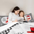 thumbnail image 4 of Manfei Kawaii Snowman Bedding Comforter Set 7 Pieces for Kids, Black White Checkered Queen Bedding Sets, Christmas Xmas Queen Sheet Sets, Ultra Soft Home Decor, 4 of 8