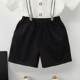 thumbnail image 6 of Quealent Boys' Formal Suit Short Sleeve Dress Shirt with Bowtie and Suspender Shorts Casual Gentleman Wedding Party Clothes (Black, 11-12 Years), 6 of 6