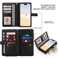 thumbnail image 5 of Petocase for iPhone 16 Pro Max Case,Leather Wallet with Card Holder,Magnetic Closure 360 Full Shockproof Protection Drop Absorption Phone Cover with Card Slots,Black, 5 of 7