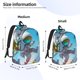 thumbnail image 2 of Disketp Astronaut Tropical Dolphin print Canvas Backpack Lightweight Travel Daypack Student Rucksack Laptop Backpack-, 2 of 5