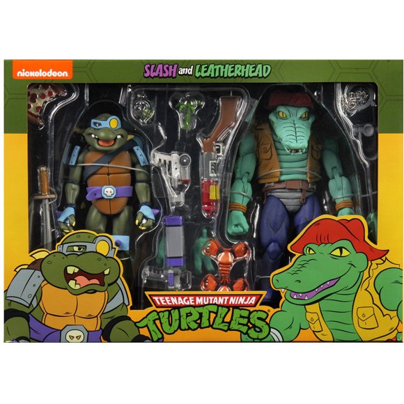 Teenage Mutant Ninja Turtles 7 Inch Action Figure 1980 Cartoon 2-Pack - Leatherhead & Slash