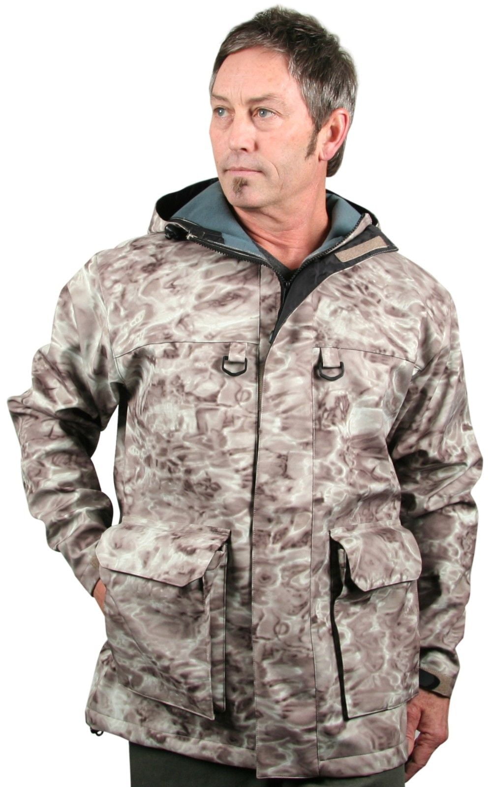 Aqua Design Men Stormshield Insulated Fishing Hunting Pro DWR Water Camouflage Wading Rain Coat Jacket by Aqua Design