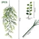 thumbnail image 2 of Paquete de 2 plantas colgantes artificiales, decoración de pared sintética, plantas falsas para estante, cocina, Patio, porche, interior y exterior, 2 of 5