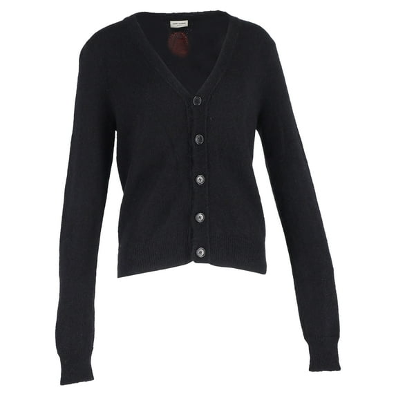 Pre-Owned Saint Laurent Flamingo Cardigan in Black Mohair