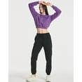 thumbnail image 5 of Real Essentials 3 Pack: Women's Fleece Cropped Sweatshirt - Long Sleeve Crew Neck Crop Top (Available in Plus Size), 5 of 6
