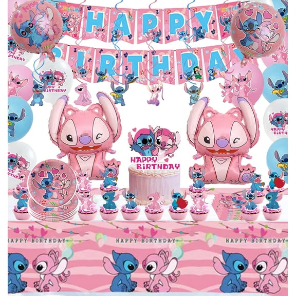 Cartoon Party Supplies, Birthday Decorations Set Include Banner, Balloons, Cake Cupcake Toppers,Spiral Lifters,Plates,Napkins, Tablecloth for Girls and Boys Theme Party Decorations