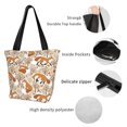 thumbnail image 5 of Uemuo Autumn Fox with Brown Plants Print Tote Bags for Women,Large Capacity Corduroy Bag,Reusable Grocery Shoulder Bag,Beach Tote with Zipper Closure, Daily Essentials, 5 of 7
