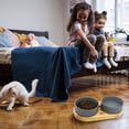 thumbnail image 2 of Dine In Style: Small Dog Bowls With Stand, Dishwasher Microwave Safe Ceramic Dog Bowl Set For Non-Slip Wooden Stand And Easy To Clean Ceramic, 2 of 5