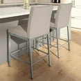 thumbnail image 5 of Home Square 2-Piece 26" Faux Leather Counter Stool Set in Cream/Gray, 5 of 8