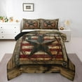 thumbnail image 3 of Homewish Western Texas Stars Bedding Comforter Set, Vintage US Flag Twin Comforter Sets, Rustic Farmhouse Reversible Bedding Set, Lightweight Room Decor, 2-Piece, 3 of 8