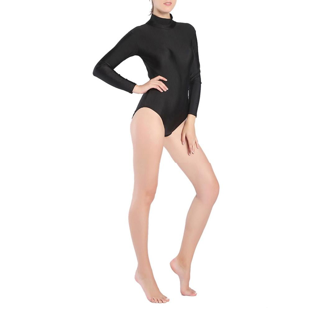 Women's Basic Underwear Long Sleeve Turtle Neck Bodysuit One Piece