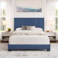 thumbnail image 3 of Boyd Sleep Lucena Blue Linen Queen Size Upholstered Platform Bed Frame with Adjustable Headboard, Qualified Box Spring or Foundation Required for Use, 3 of 8
