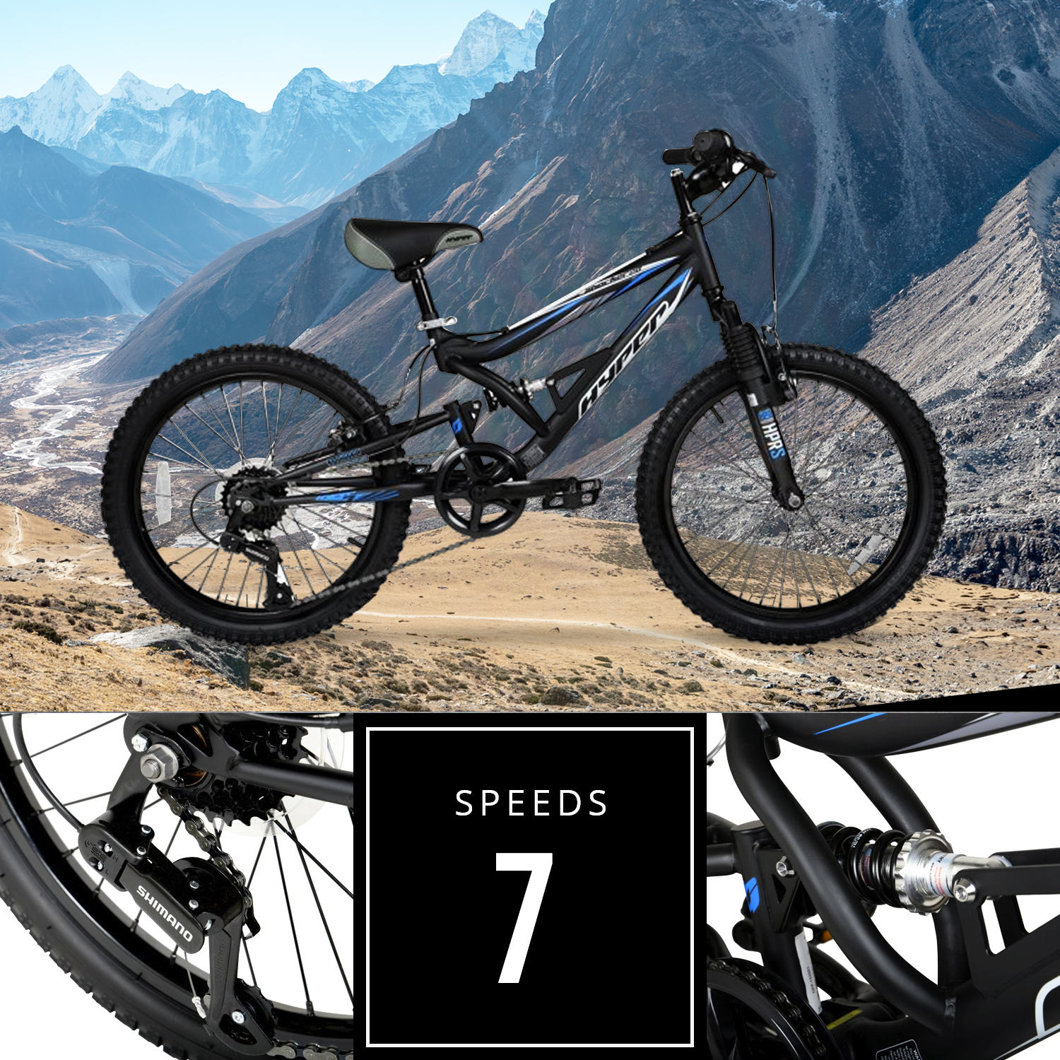 Hyper Bicycles Shocker 20" Mountain Bike, Black photo 4