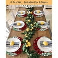 thumbnail image 4 of 15 Inch Round Placemats Set of 6, Christmas Non Slip Heat Insulation PP Table Mats, Snowman Snowflake Trees Watercolor Birds Red Plaid Washable Place Mats for Kitchen Dining Party Table Decor, 4 of 7