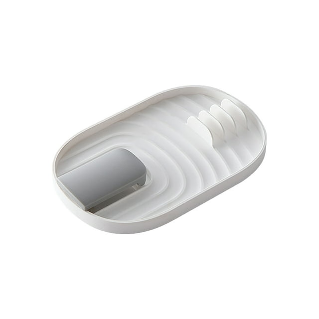 Spoon Holder Rest Plastic Cookware Organizer Rack Restaurant Pot and safe; Lid Tableware Shelves Kitchen Cooking Gadgets Accessories White