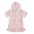 thumbnail image 4 of NIEWTR Girls Cover Ups For Swimwear Towel Poncho Kids Cloth Swim Cover Up Toddler Hooded Beach Swim Robe Swimwear Beach Bathing Suit for Summer Vacation 2-3 Years Pink, 4 of 7