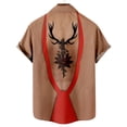 thumbnail image 5 of BLTIBY Christmas Ugly Shirt for Men Lapel Button Down Short Sleeve Hawaiian Shirts Xmas Printed Casual Holiday Beach Shirts Tops Khaki L, 5 of 5