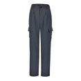 thumbnail image 3 of Gibobby Pantalones tipo cargo para mujer Pantalones de pierna ancha retro de color sólido para mujer Pantalones cargo de estilo simple de moda de cintura alta(Gris,CH), 3 of 5
