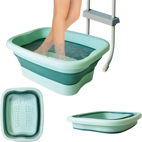 Other Cleaning Supplies Pool Foot Bath Tray Collapsible Foot Wash Station Foot Spa Massager Portable Rinse Tub for Swimming Pool Accessories