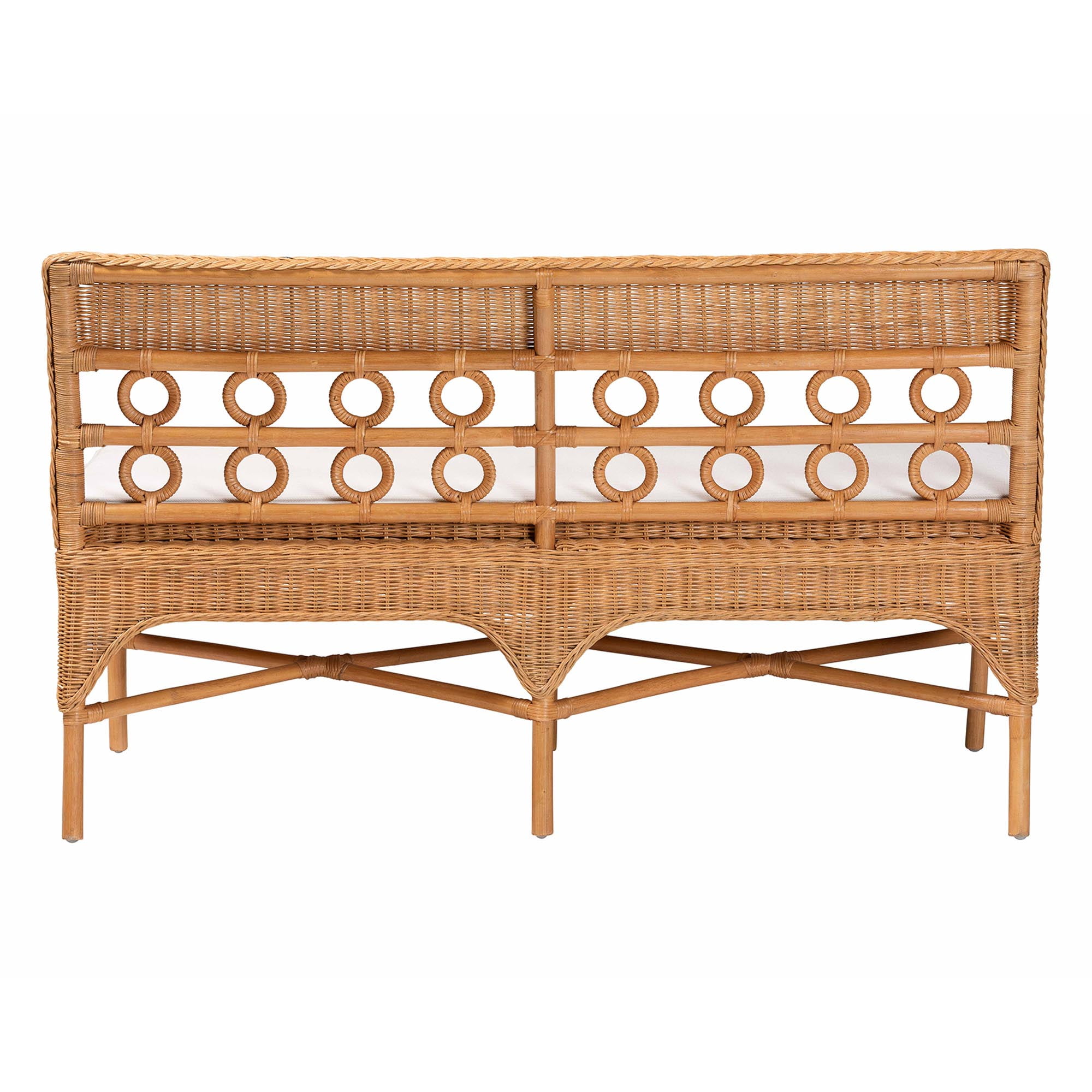 bali & pari Oxford Boho Dining Bench, Light Honey