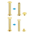 thumbnail image 4 of 100 Sets Chicago Screws, M5x30mm Brass Plated Chicago Screw Phillips Binding Post Screw Rivets for Leather, Golden, 4 of 6
