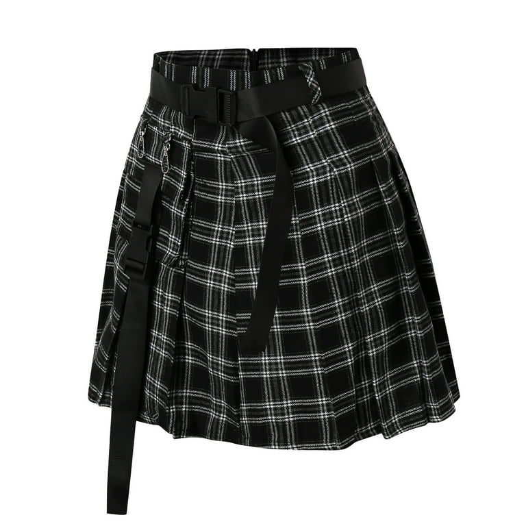 Black and white plaid skirt shop walmart