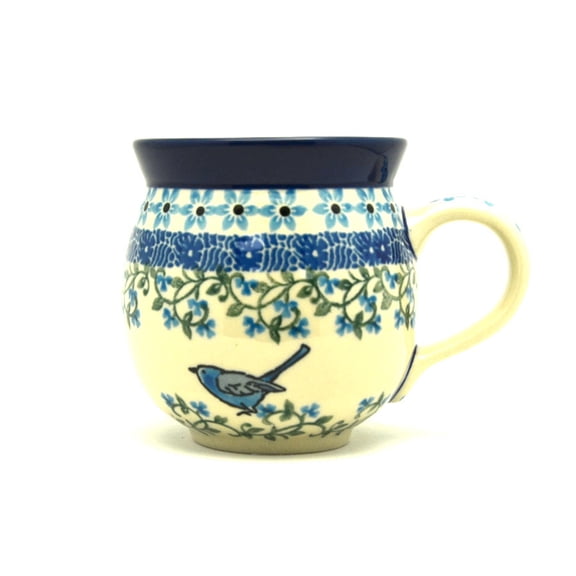 Polish Pottery Mug - 11 oz. Bubble - Song Bird
