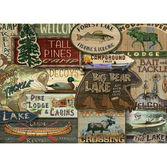 Ceaco Puzzle Rustic Lodge Lodge Signs 1000 Pieces