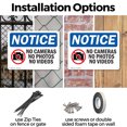 thumbnail image 3 of (2 Pack) No Cameras No Photos No Videos OSHA Notice Sign 18 Inch X 12 Inch Indoor / Outdoor Rust-Free Aluminum Metal Signs for Workplace, Workshop, and Construction Site, Made in the, 3 of 8