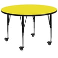thumbnail image 1 of Bowery Hill 26"x 48" Metal/Wood Round Mobile Activity Table in Yellow, 1 of 2